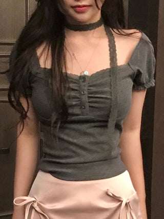pleated scarf top