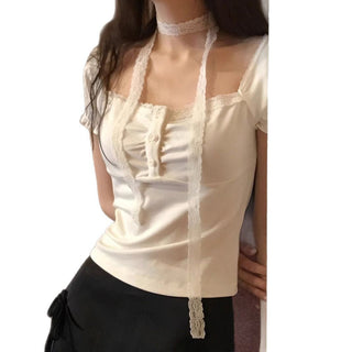 pleated scarf top
