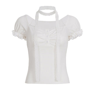 pleated scarf top