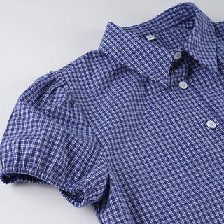 plaid lapel Top