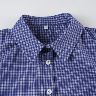 plaid lapel Top