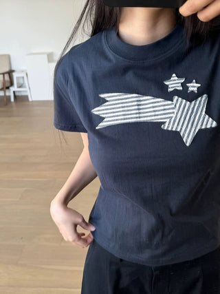 star embroidered Top