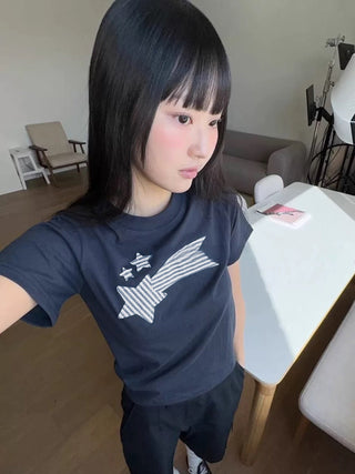 star embroidered Top