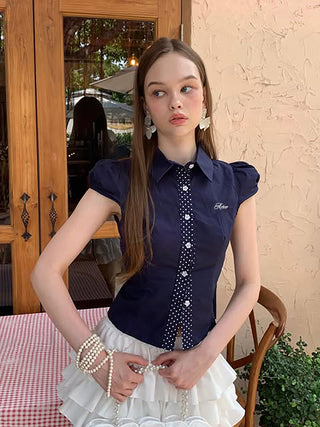 polka dot cardigan