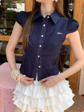 polka dot cardigan