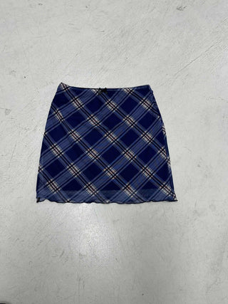 mesh plaid skirt