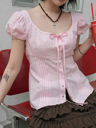 round lace-up top