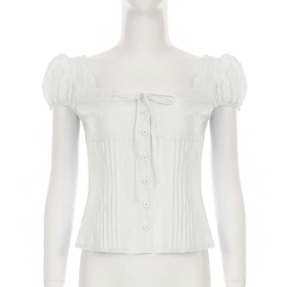 round lace-up top