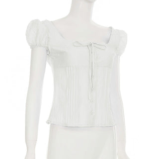 round lace-up top