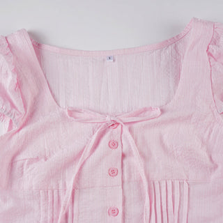 round lace-up top