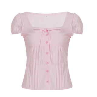 round lace-up top