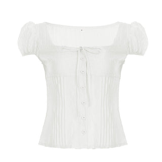 round lace-up top