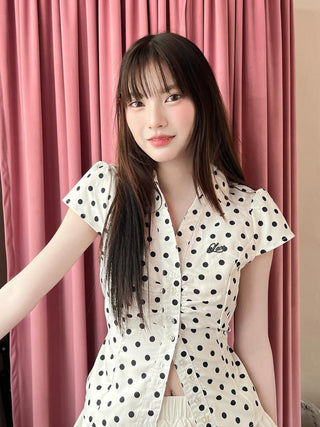 plaid embroidery Top