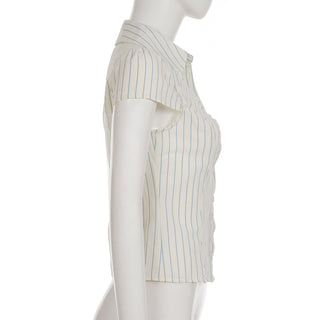 plaid embroidery Top