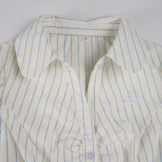 plaid embroidery Top