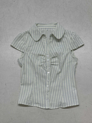 plaid embroidery Top