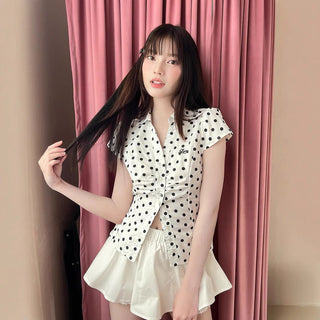 plaid embroidery Top