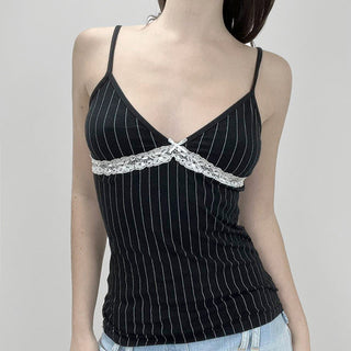 V-neck striped top