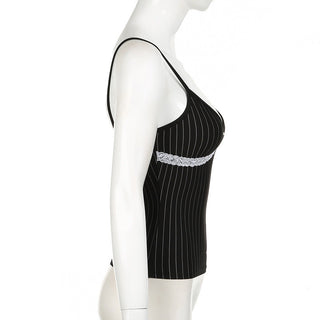 V-neck striped top