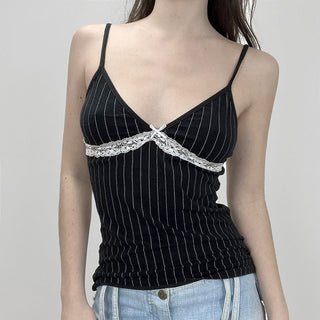 V-neck striped top