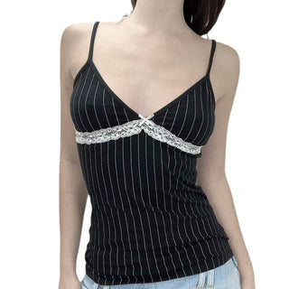 V-neck striped top