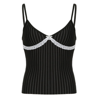 V-neck striped top