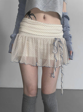 dot mesh skirt