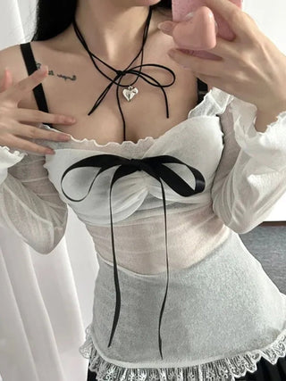 dot mesh skirt