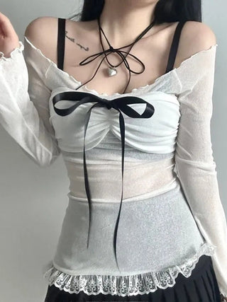 dot mesh skirt