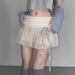 dot mesh skirt