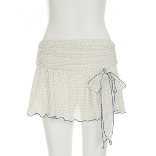 dot mesh skirt