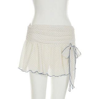 dot mesh skirt