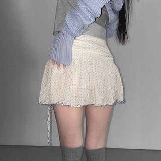 dot mesh skirt