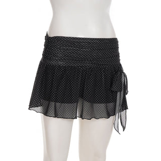 dot mesh skirt