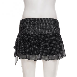 dot mesh skirt