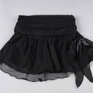 dot mesh skirt