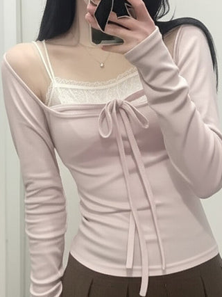 lace-off-shoulder top