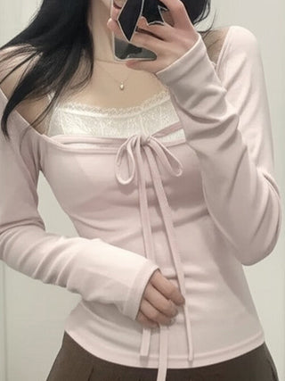 lace-off-shoulder top