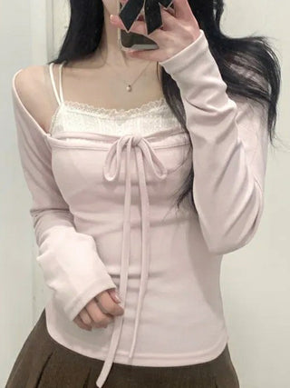 lace-off-shoulder top