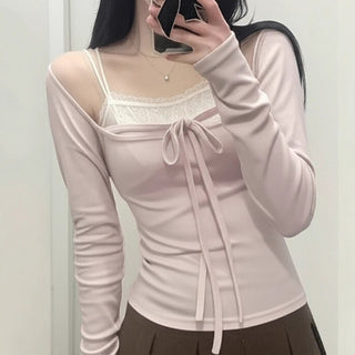 lace-off-shoulder top