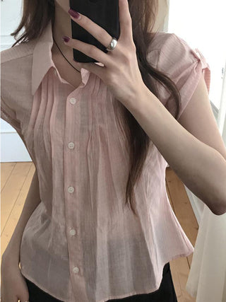 organ pleated Top