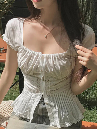 square pleated top
