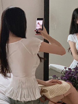 square pleated top