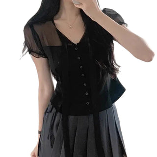 chiffon bow top