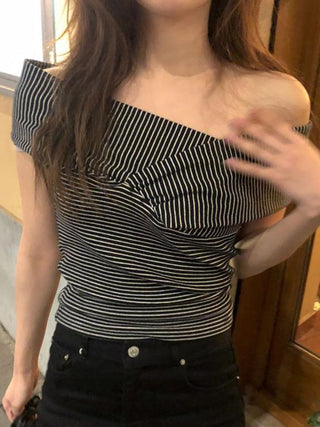 striped off-shoulder