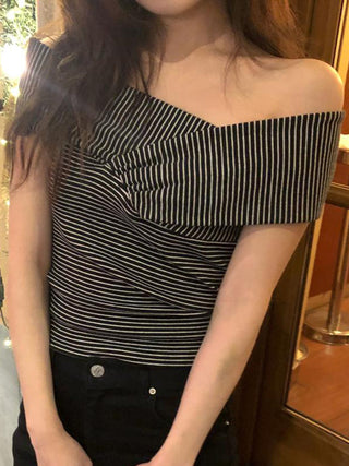 striped off-shoulder