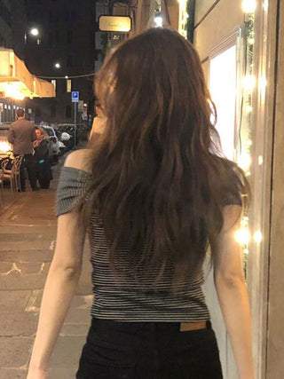 striped off-shoulder