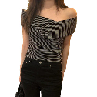 striped off-shoulder