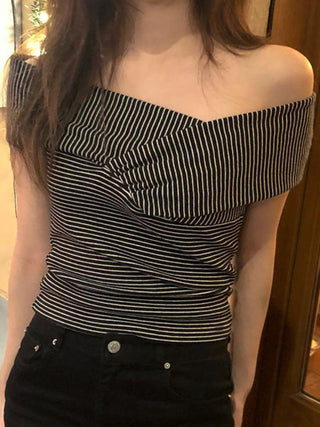 striped off-shoulder