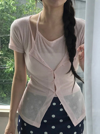 lace slit top
